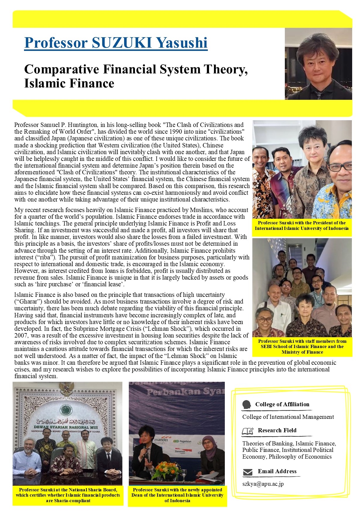 Comparative Financial System Theory, Islamic Finance